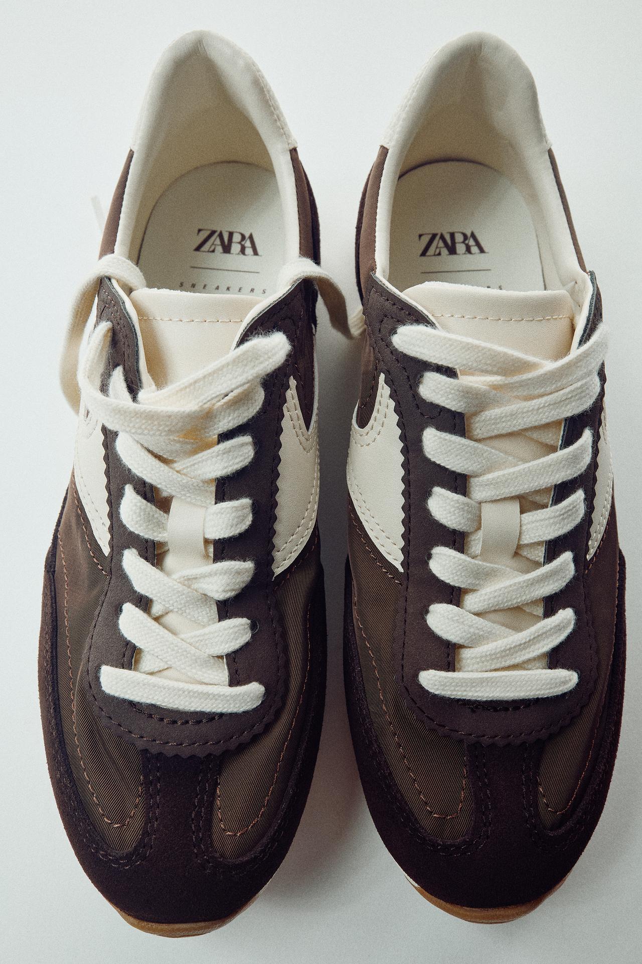 CONTRASTING SNEAKERS — Brown