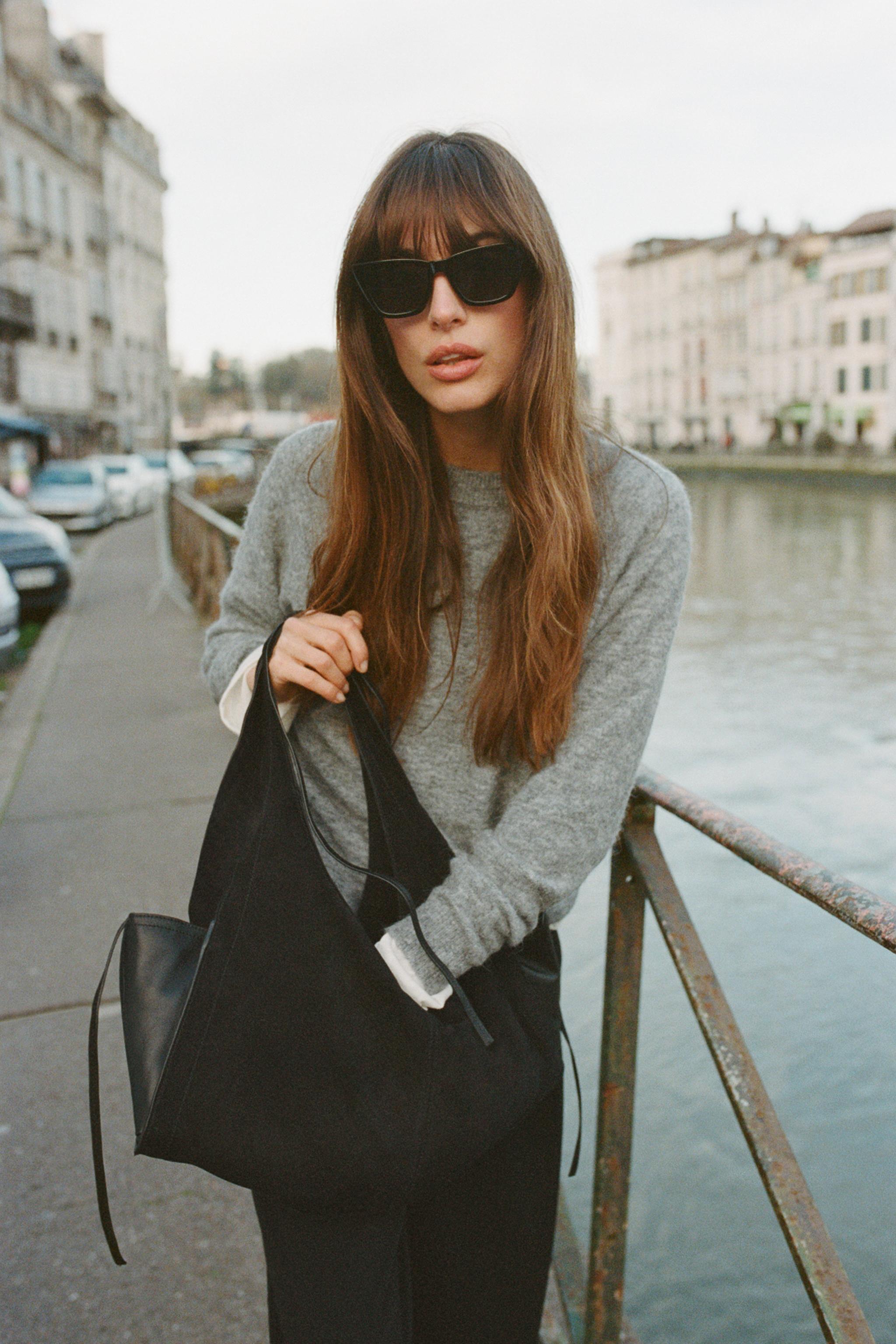 Bolso Shopper Bolso Personalizable Zara Gris Fieltro Productos