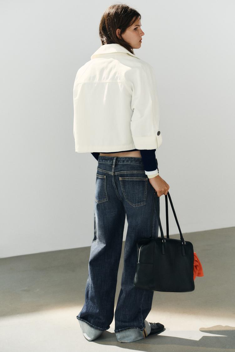 Jeans TRF de tiro bajo con dobladillo desdoblado 4
