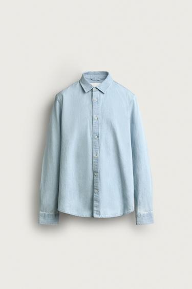 REGULAR FIT DENIM SHIRT — Sky blue 1