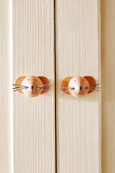 LOT BOUTONS DE PORTE ENFANTS PETITES SOURIS (LOT DE 2) - Beige clair de Zara