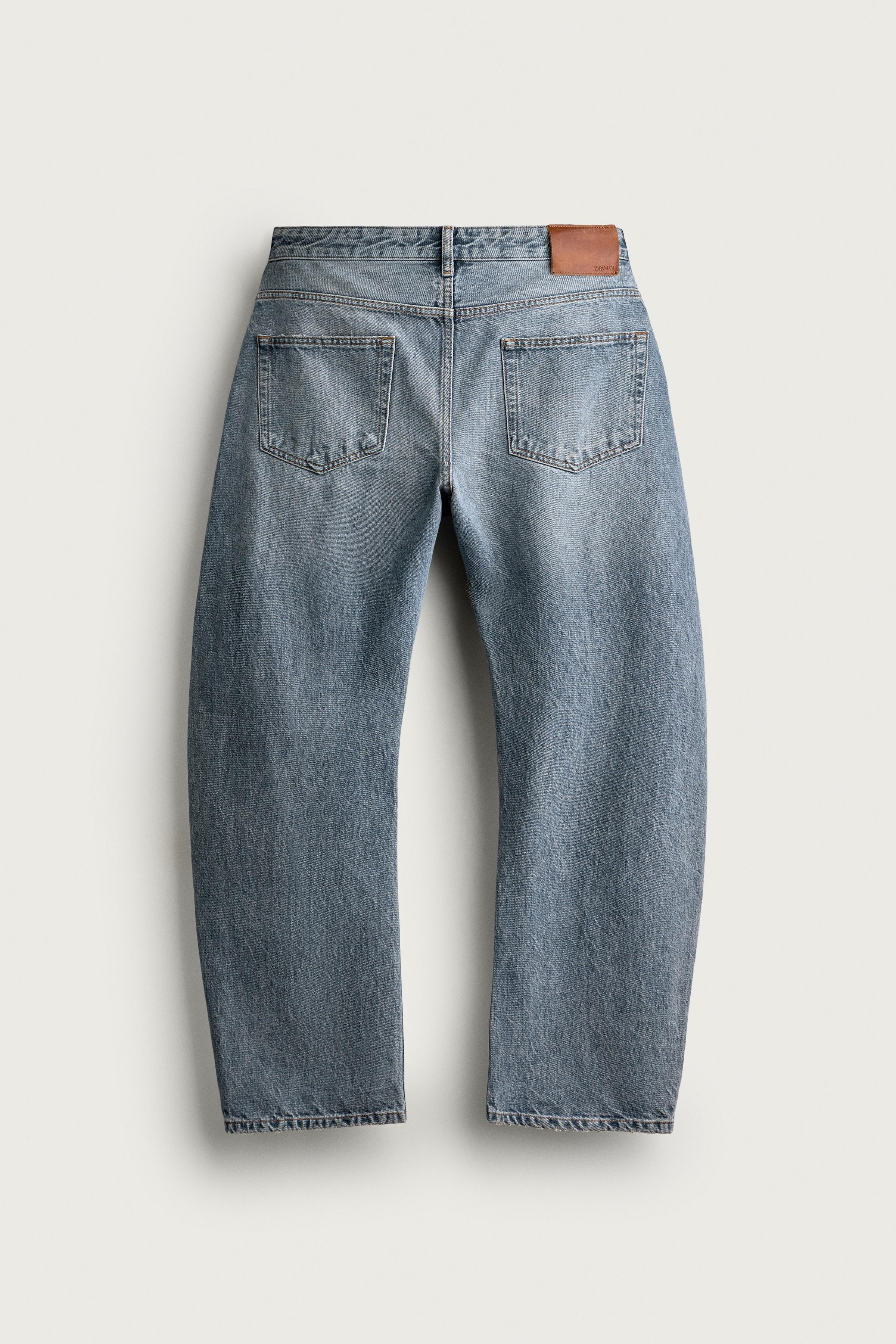 Мужские джинсы Zara STRAIGHT BARREL FIT JEANS — фото 7