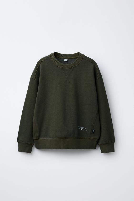 SUDADERA GARMENT DYE - Verde de Zara - Imagen 0