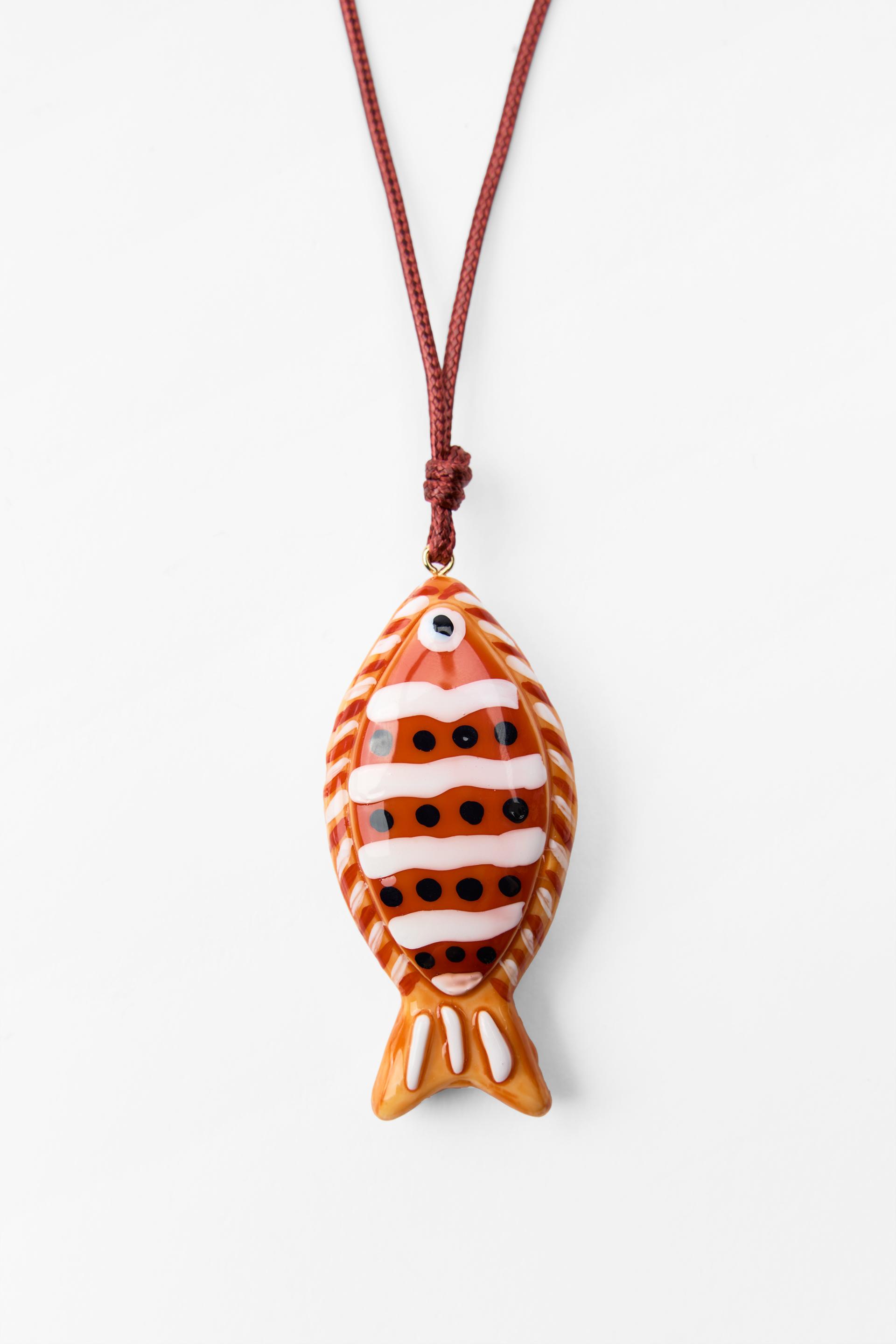 FISH CORD NECKLACE - Orange