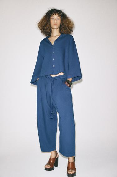 CAMISA CON LINO ZW COLLECTION - Índigo de Zara
