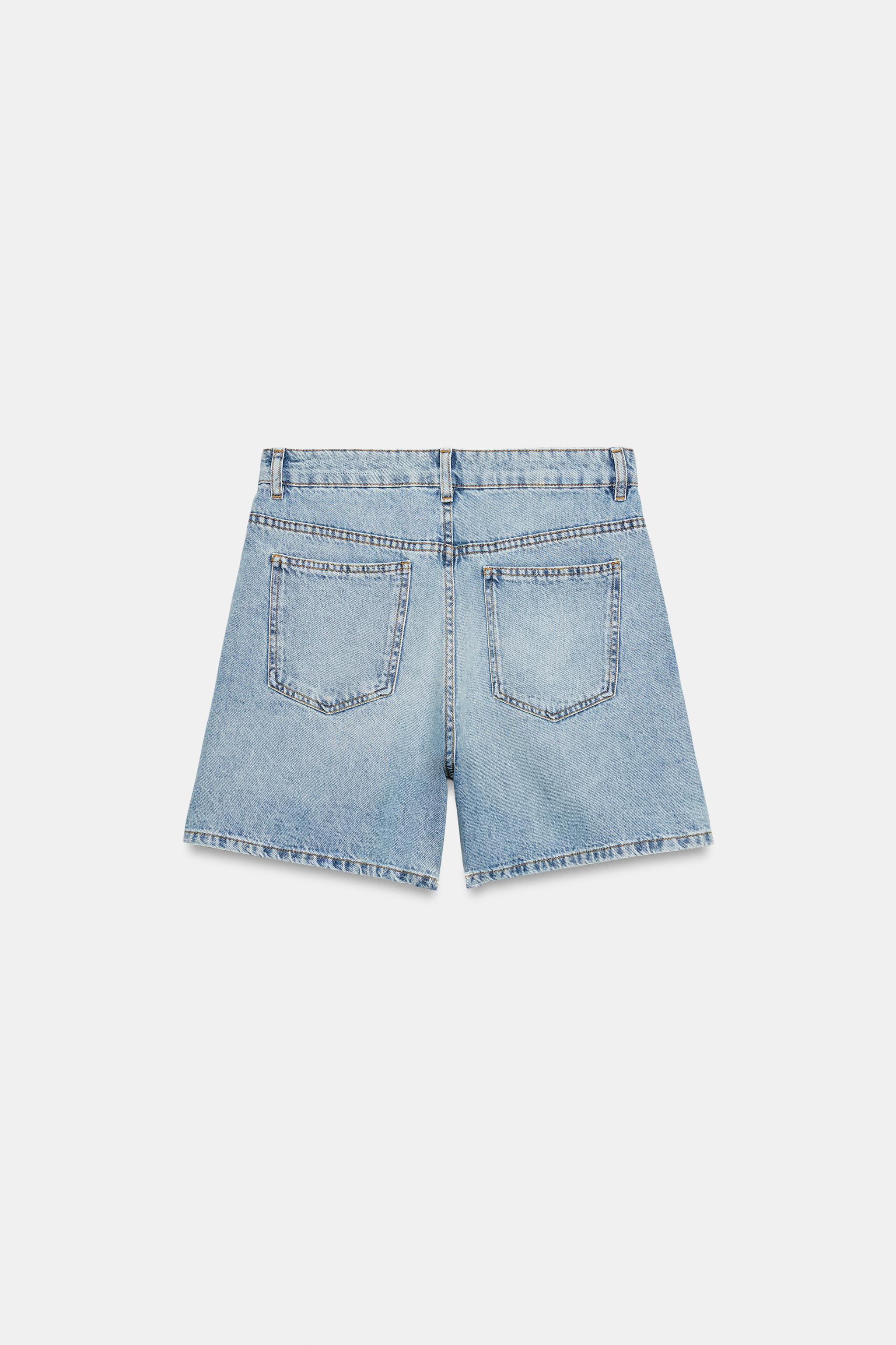 Zara ZW COLLECTION YÜKSEK BEL DENIM ŞORT görsel 7
