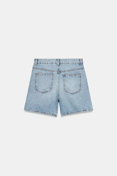 SHORT EN DENIM TAILLE HAUTE ZW COLLECTION - Bleu clair de Zara - Image 6