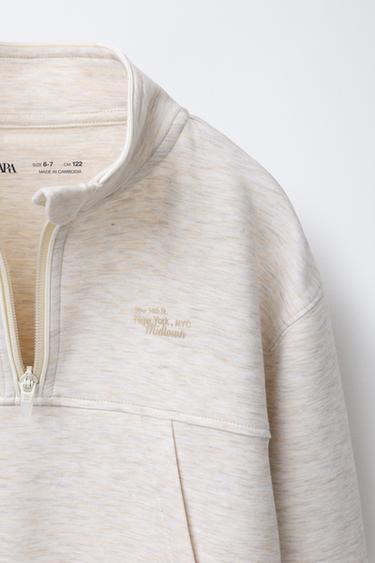 RAISED SLOGAN SWEATSHIRT - Sand / Marl by Zara - Image 2