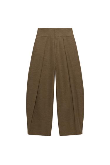 PANTALÓN BALLOON PLIEGUES - marrón vigoré de Zara