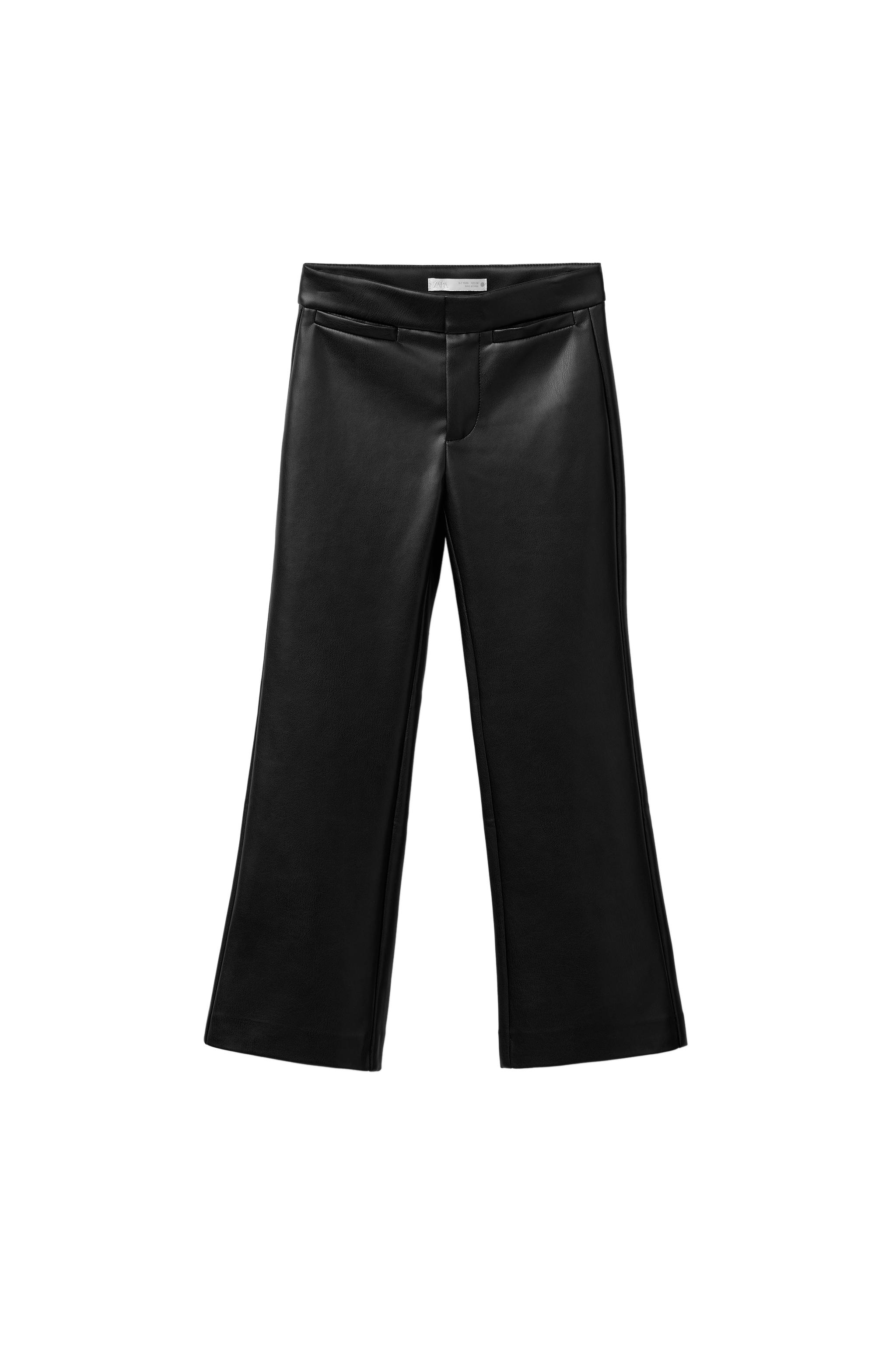 FAUX LEATHER FLARE PANTS - Black | ZARA United States