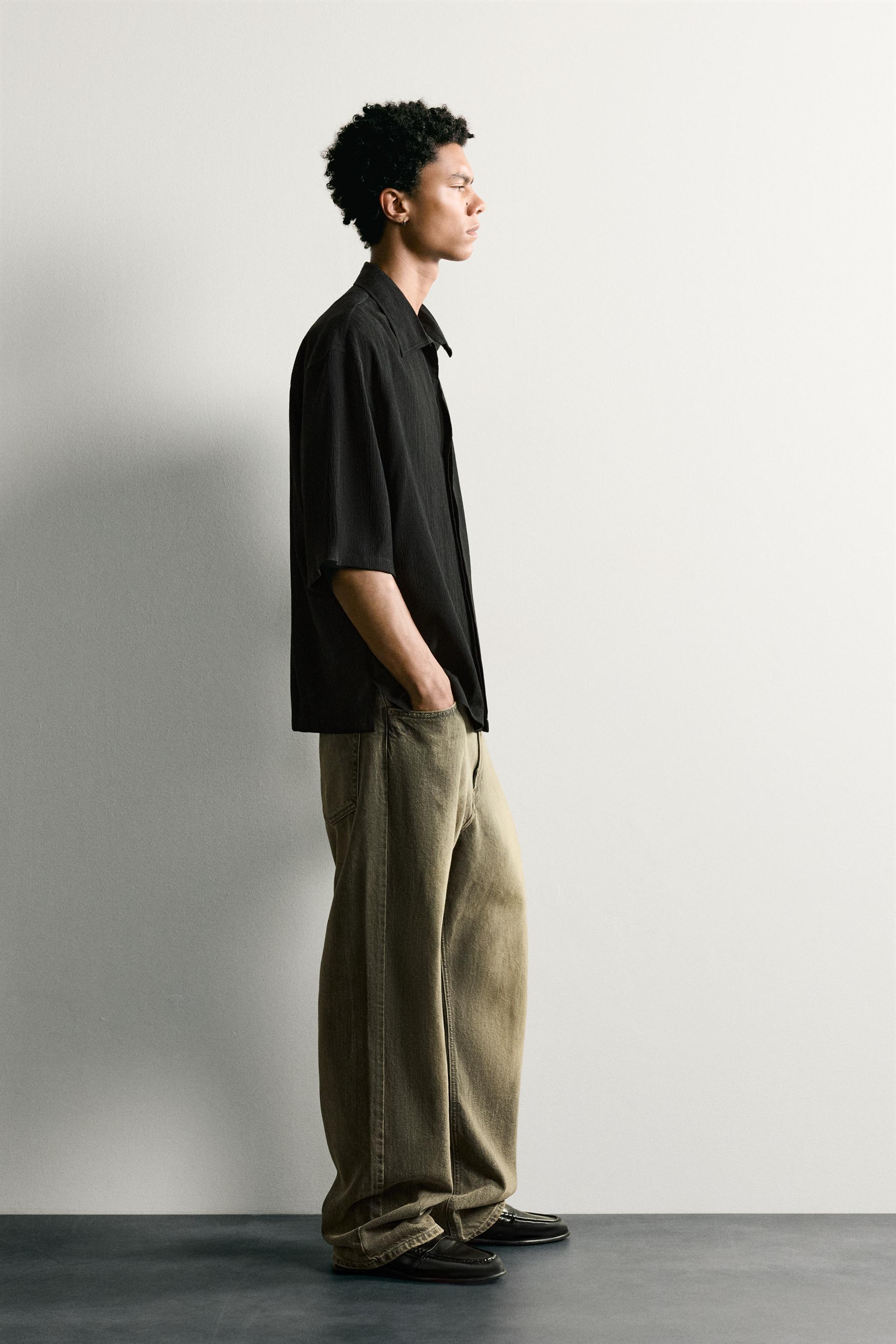 Мужские рубашки Zara TEXTURED BOXY FIT SHIRT — фото 4
