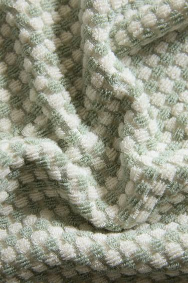 TEXTURED COTTON BATH TOWEL - Sea green by Zara - Image 3