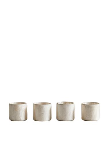 PACK OF MOTHER-OF-PEARL NAPKIN RINGS (PACK OF 4) - Light beige by Zara
