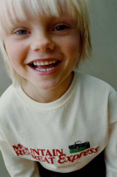 MAJICA S POTISKOM  - Ekru barva od Zare