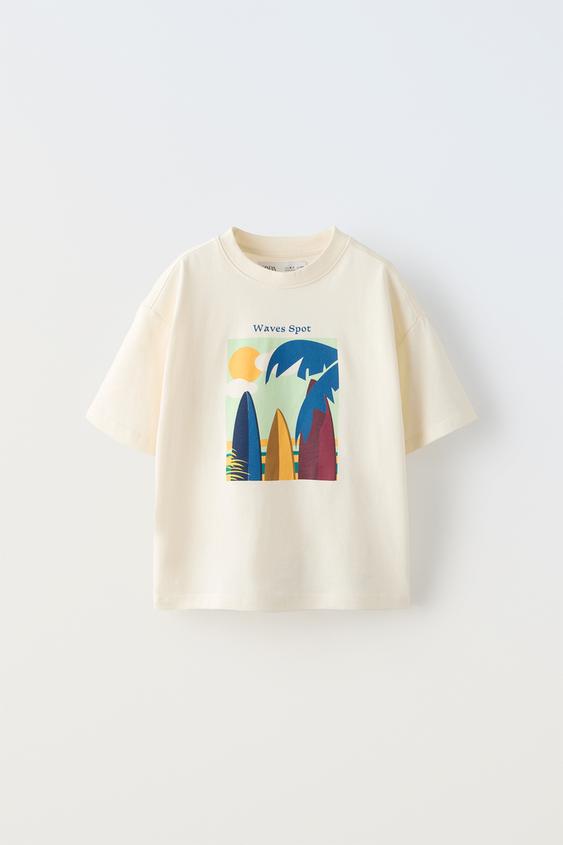 WAVES Tシャツ - ベージュ | ZARA Japan / 日本 