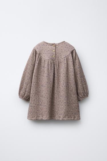 FLORAL DRESS - Dark mauve by Zara - Image 1