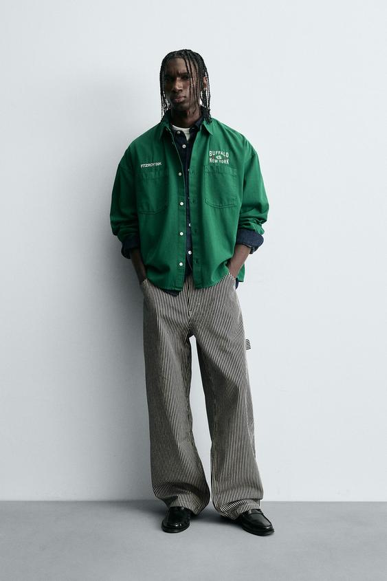 CONTRAST EMBROIDERY SHIRT