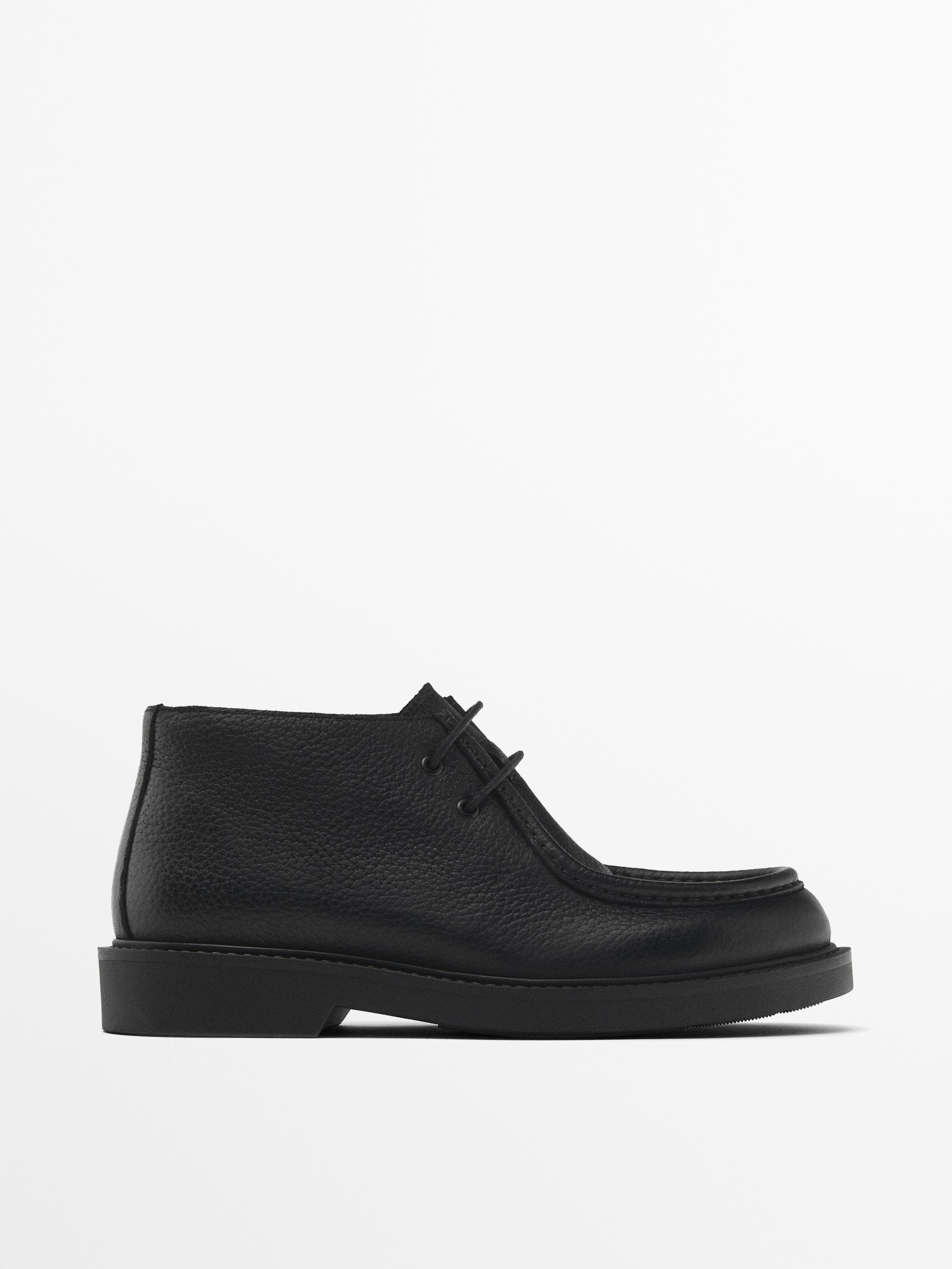 Lace up leather ankle boots zara best sale