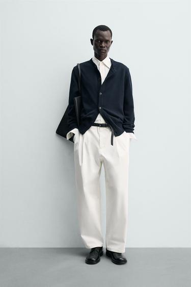 PLEATED WIDE-LEG TROUSERS - Ecru by Zara