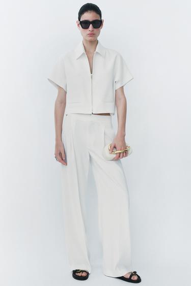 Zara GOLD CLASP BOX BAG - white