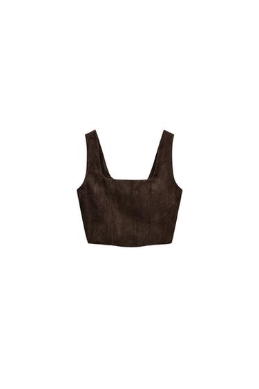 FAUX SUEDE CROP TOP