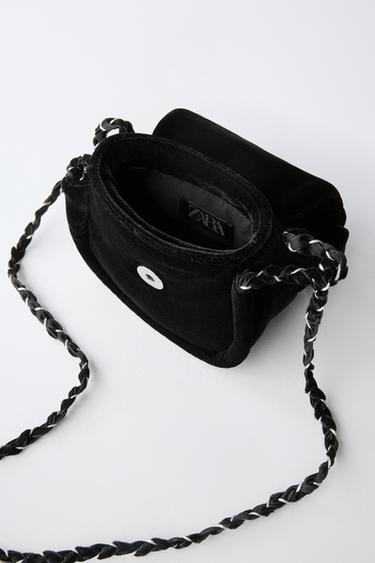 SAC BANDOULIÈRE NŒUD VELOURS - Noir de Zara - Image 3
