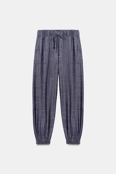 PANTALON DE JOGGING À CHEVILLES ÉLASTIQUES - Indigo de Zara - Image 7