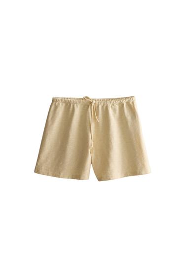 SHORT COTON - Jaune clair de Zara