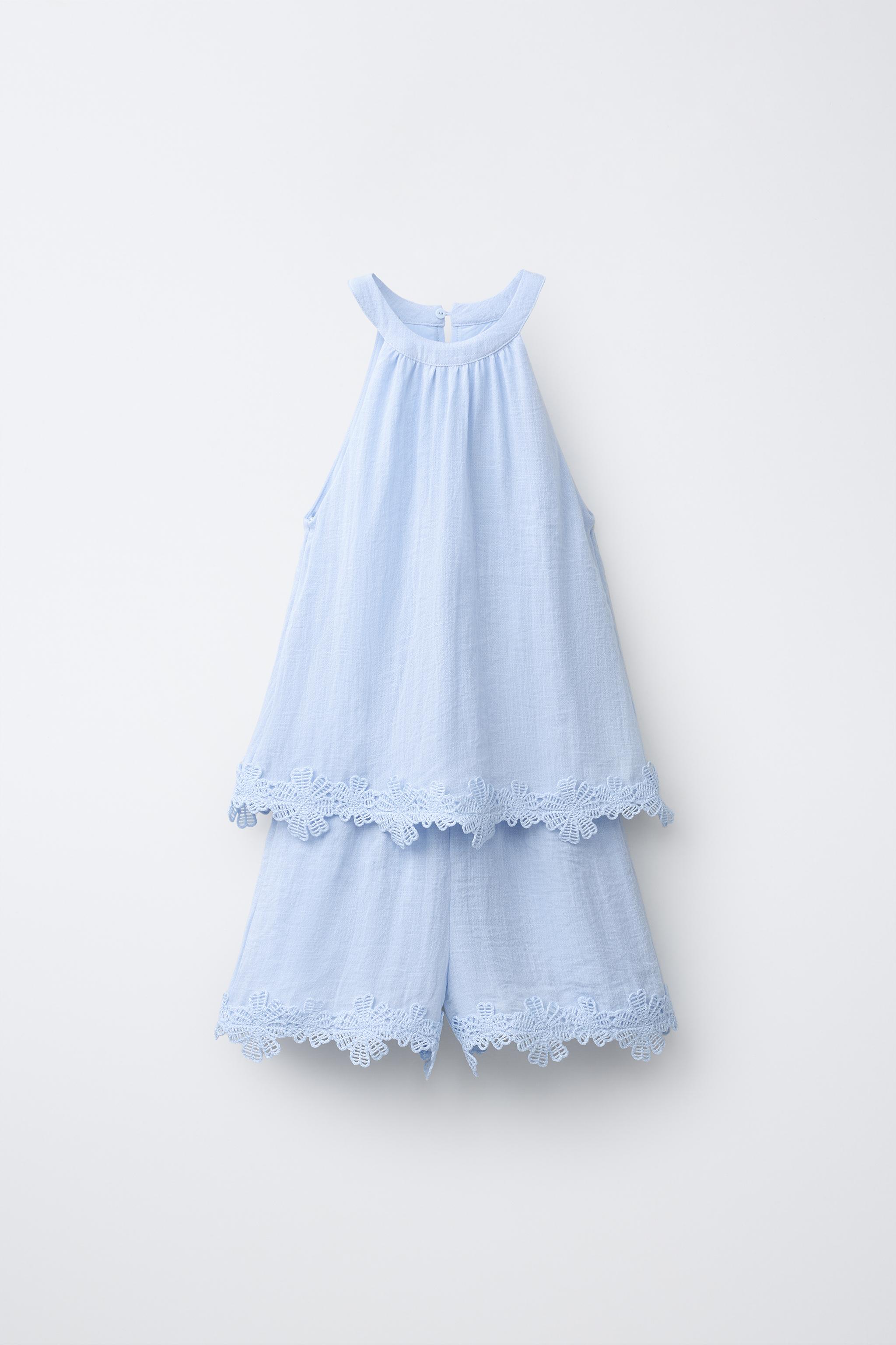 COMBINAISON-SHORT HALTER BRODÉE