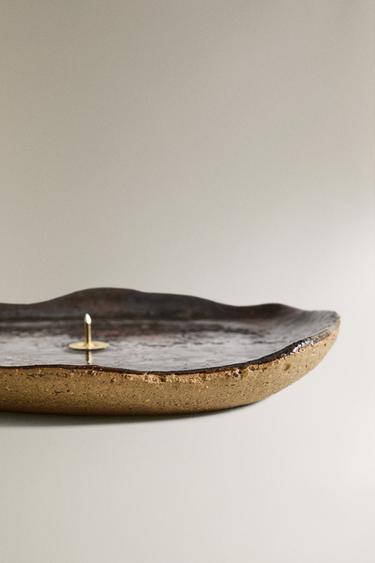 STONEWARE TEALIGHT HOLDER - Brown by Zara - Image 3