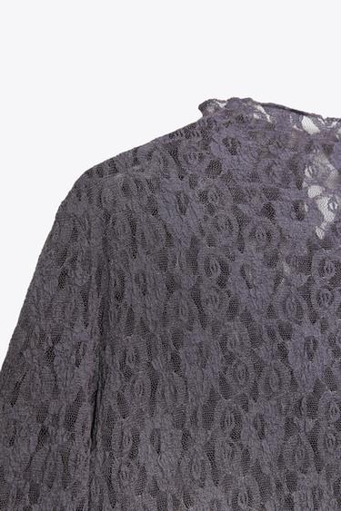SOFT-TOUCH LACE DRESS - Dark purple by Zara - Image 8
