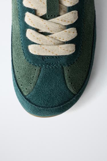 TENNIS EN CUIR - Vert de Zara - Image 3