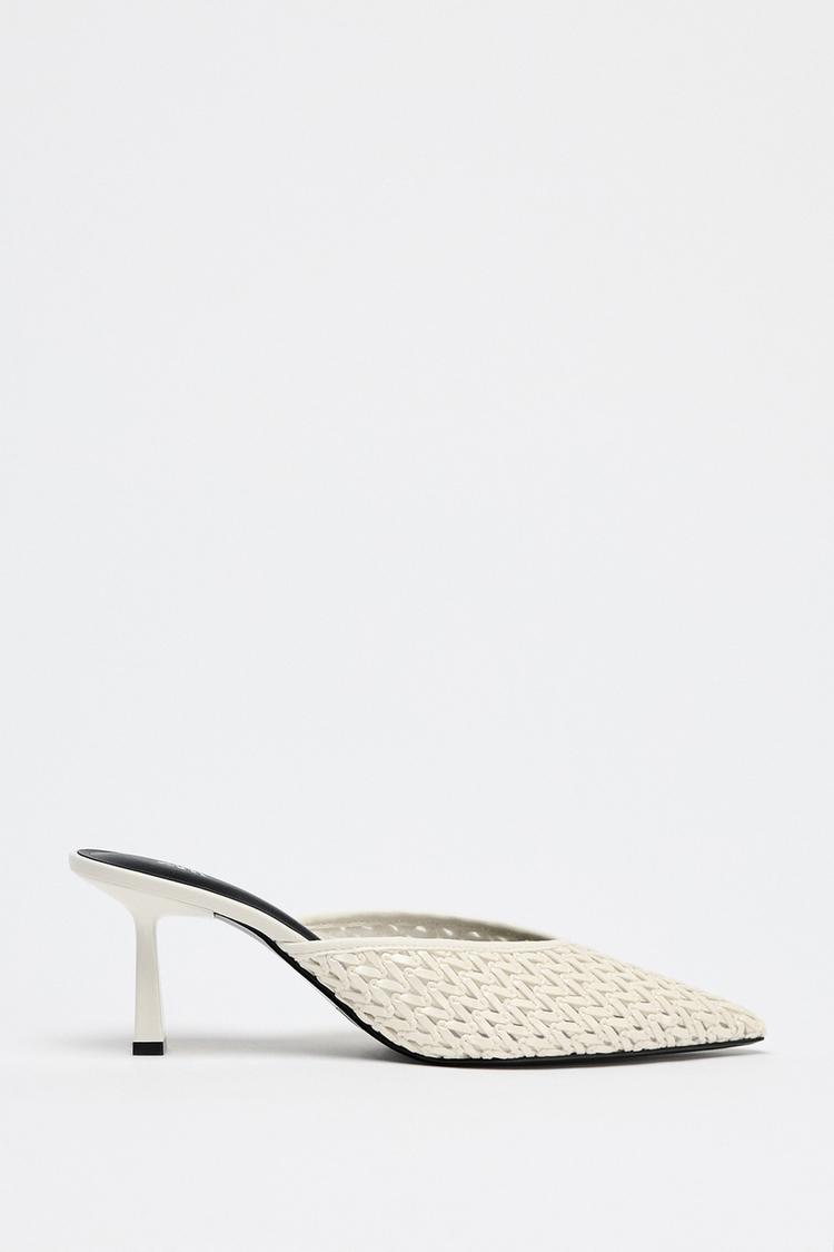 BRAIDED HIGH-HEEL SLINGBACKS white ZARA South Africa