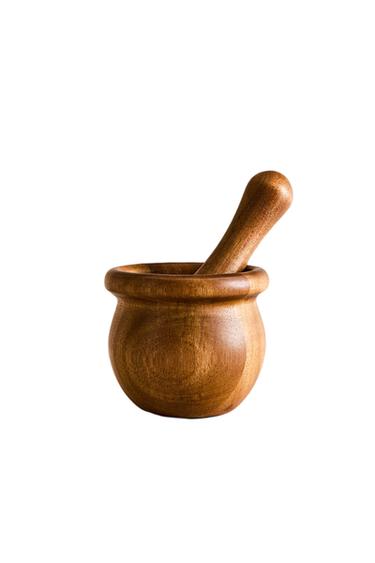 ACACIA WOOD PESTLE AND MORTAR - Light beige by Zara