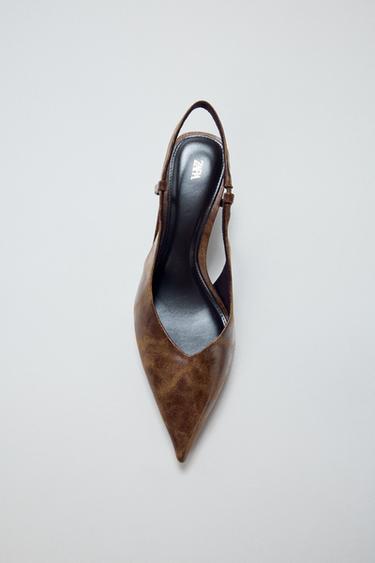 DISTRESSED EFFECT SHOES - Brown by Zara