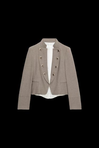BLAZER ENTALLADA BOTONES SOLAPA - Tostado de Zara