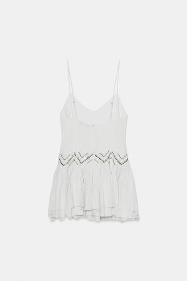 CHIFFON DRESS WITH RUFFLES AND STUDS - Light blue by Zara - Image 5