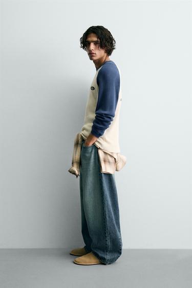 T-SHIRT COULEUR BLOCK WAFFLE FORD © - Bleu / Blanc de Zara - Image 3