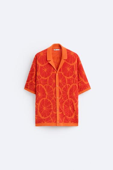 CHEMISE EN MAILLE TEXTURÉE - Orange de Zara