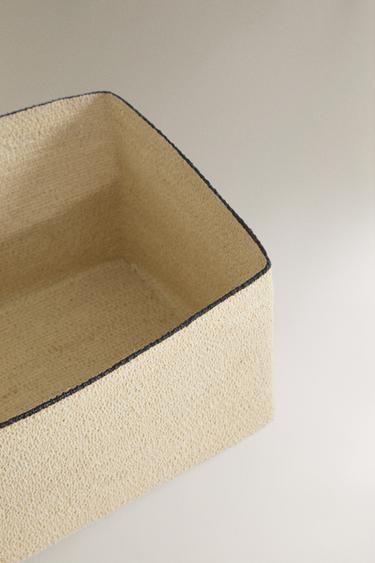 SQUARE BASKET WITH LINE - Light beige by Zara - Image 2