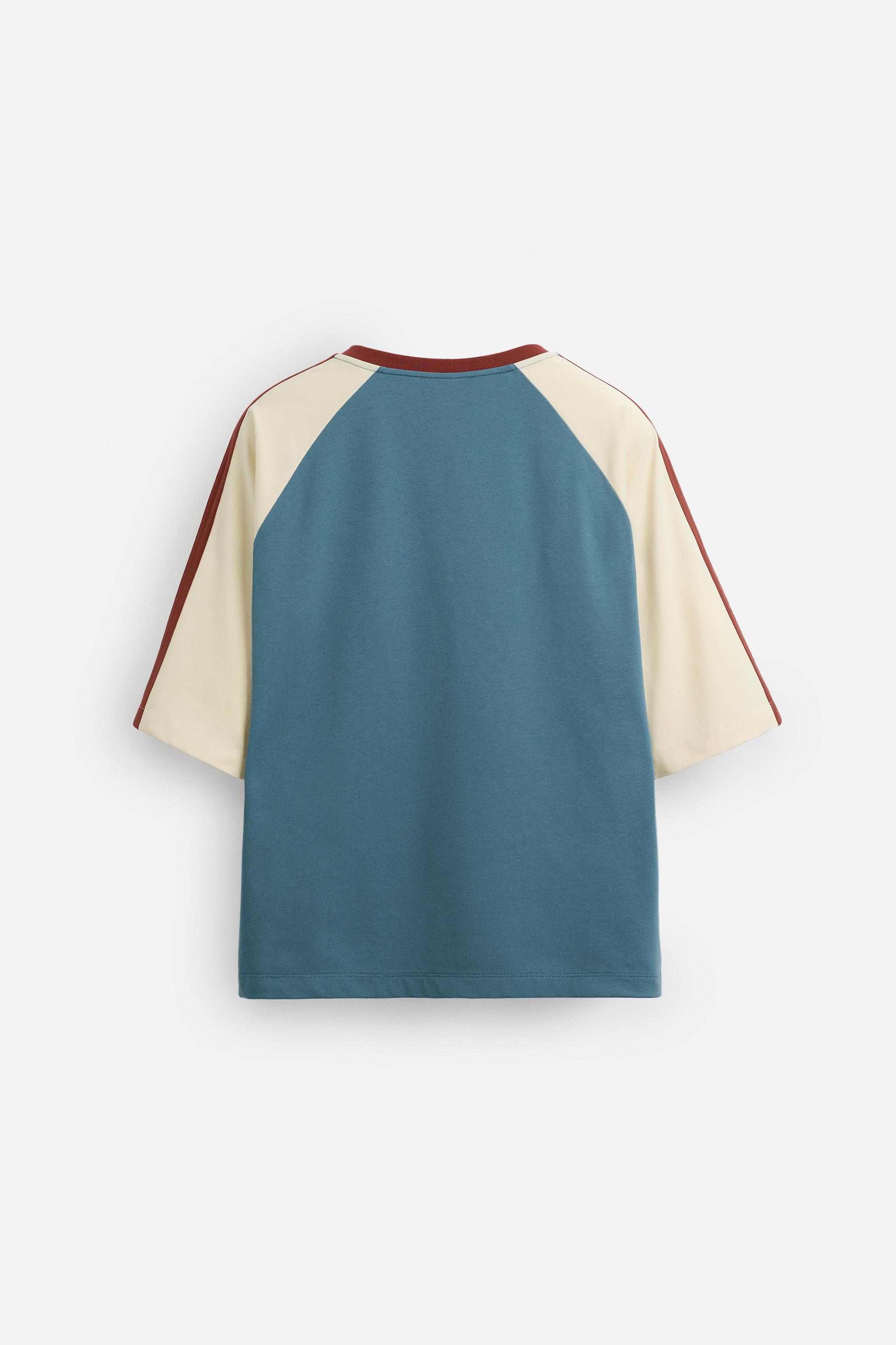 レトロフットボール テクニカルTシャツ - 青色/白色 | ZARA