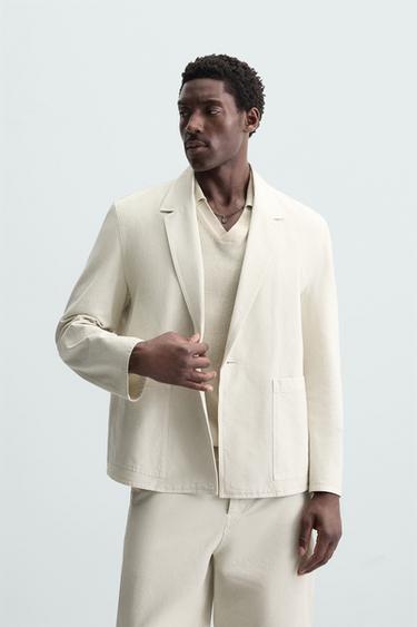 BLAZER TRAJE RELAXED FIT - Blanco roto de Zara