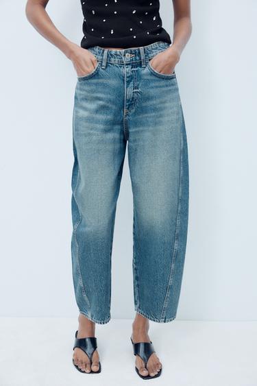 JEANS TRF CROPPED CINTURA ALTA - Azul da Zara