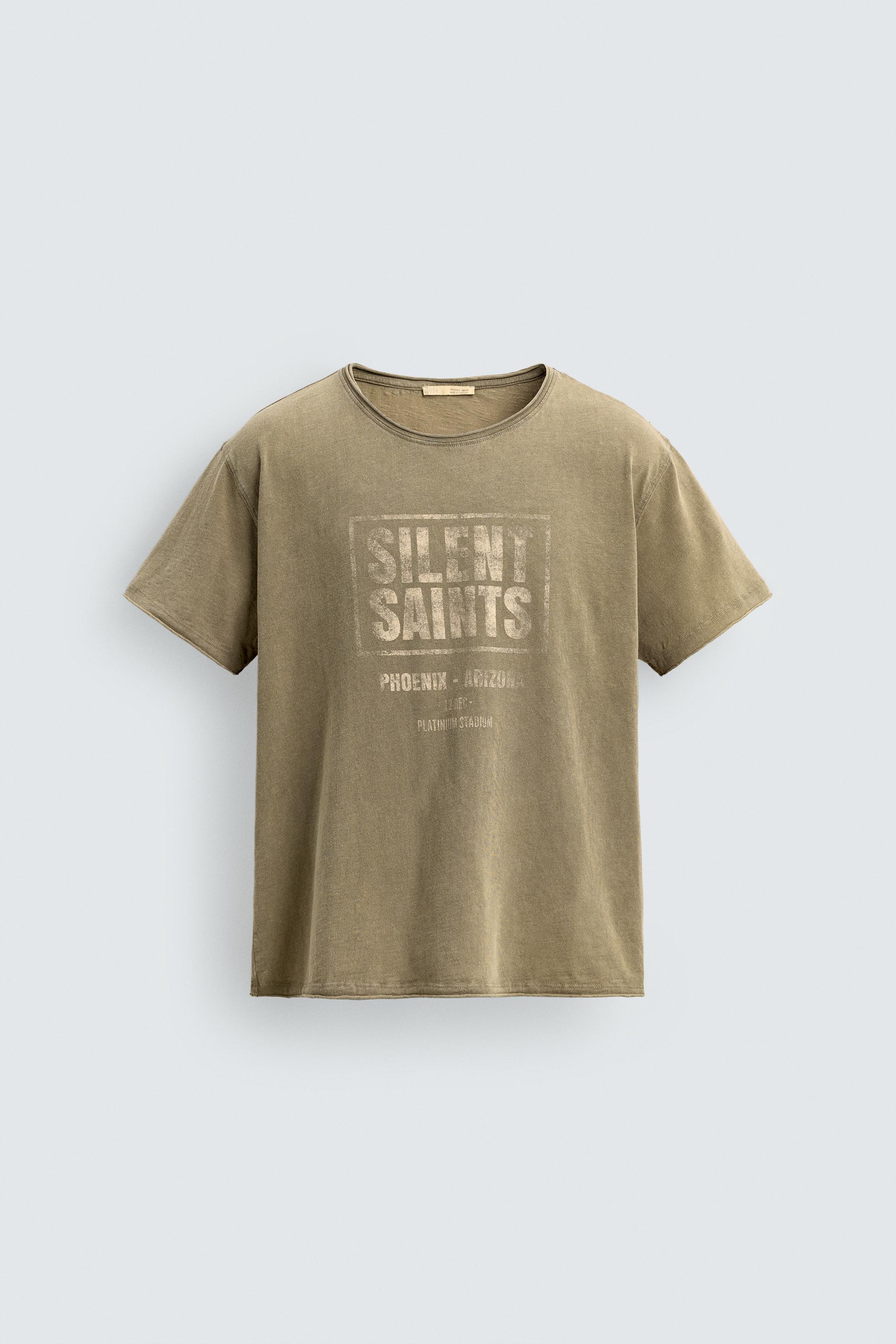 T-SHIRT LAVÉ INSCRIPTION IMPRIMÉE