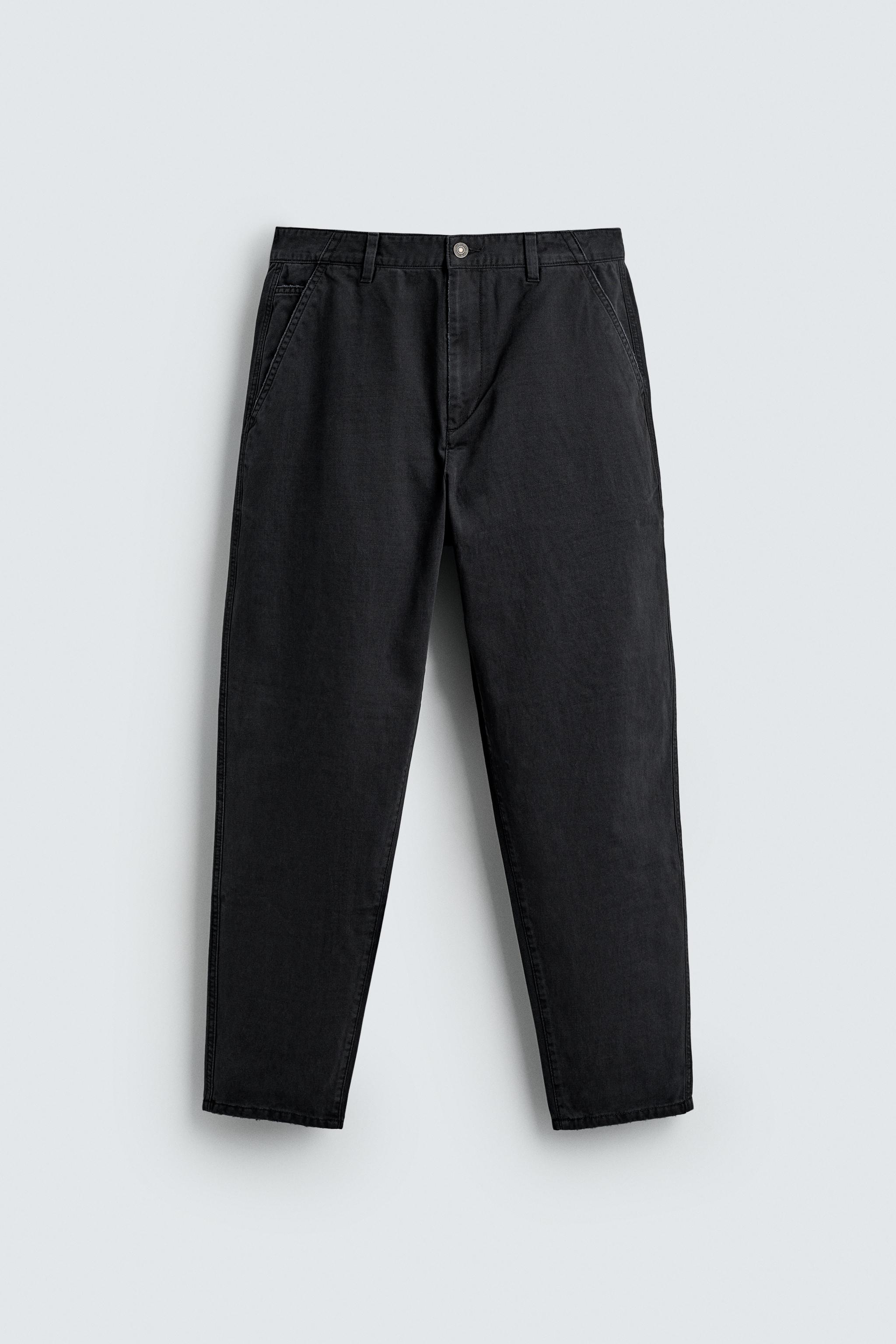 WASHED TAPERED FIT PANTS