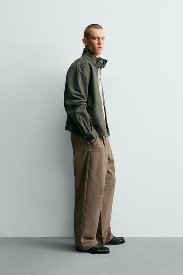 PANTALON CHINO COUPE BAGGY À PLIS - Beige de Zara - Image 3