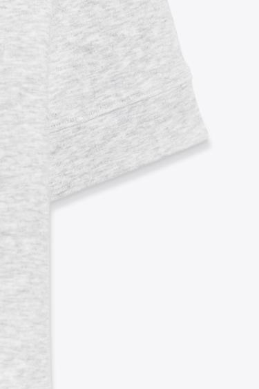 MINIMAL SHORT SLEEVE T-SHIRT - Grey marl by Zara - Image 2