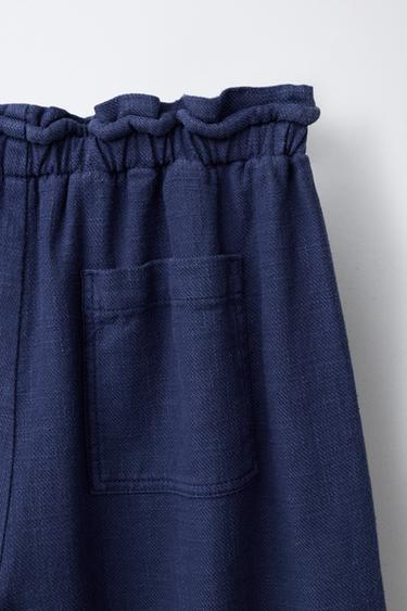 SAROUEL TROUSERS WITH RAMIE - Blue by Zara - Image 3