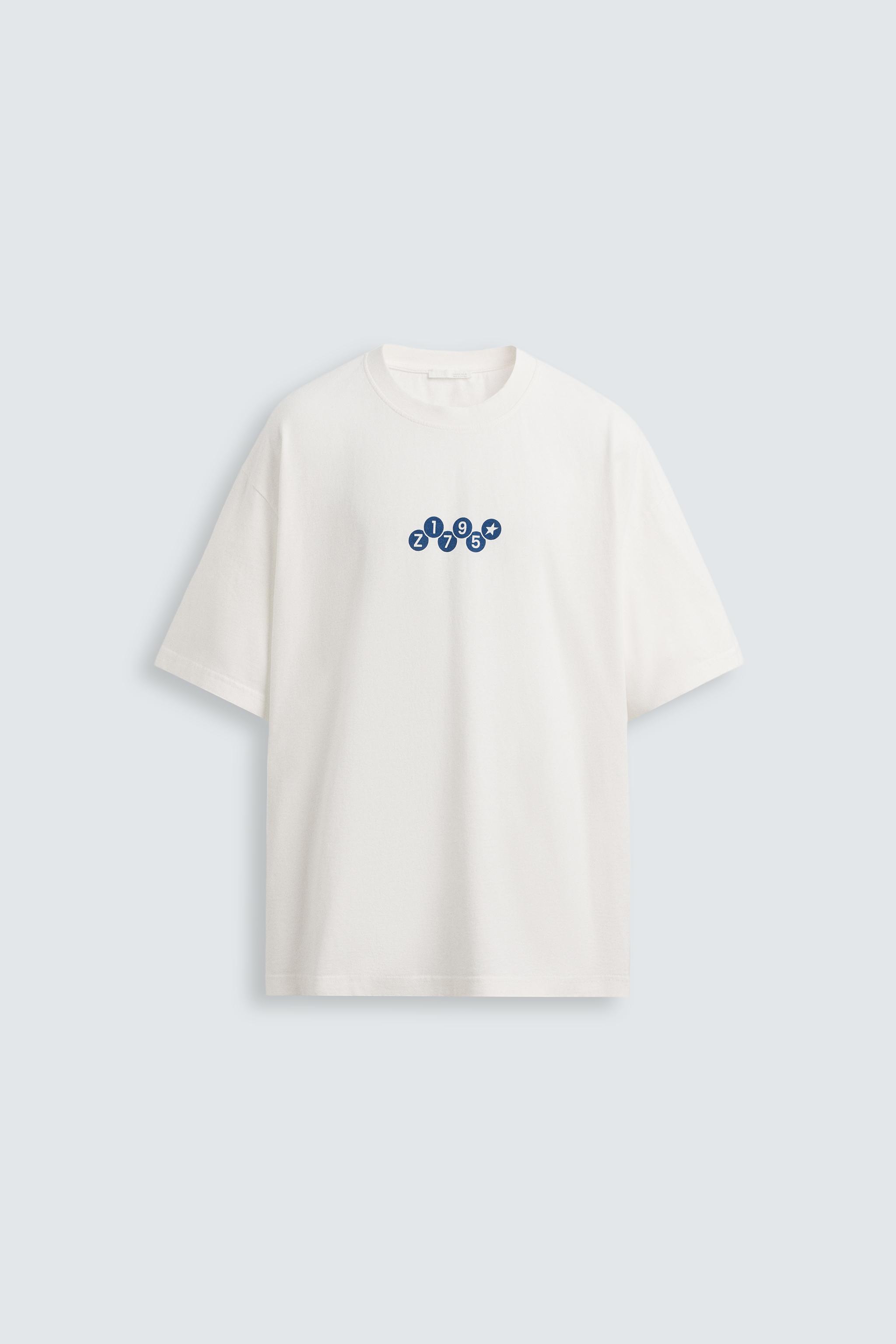 T-SHIRT WITH CONTRAST PRINTS - White | ZARA New Zealand