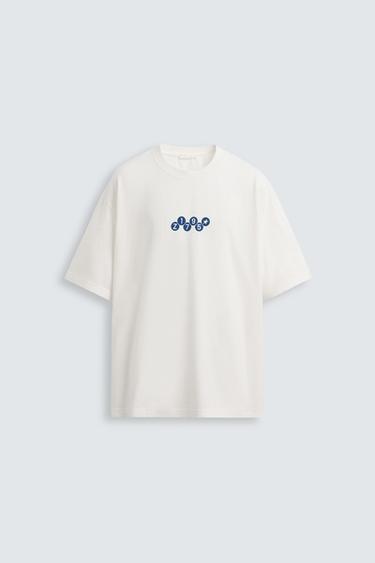 Zara COMBINED PRINT T-SHIRT - White